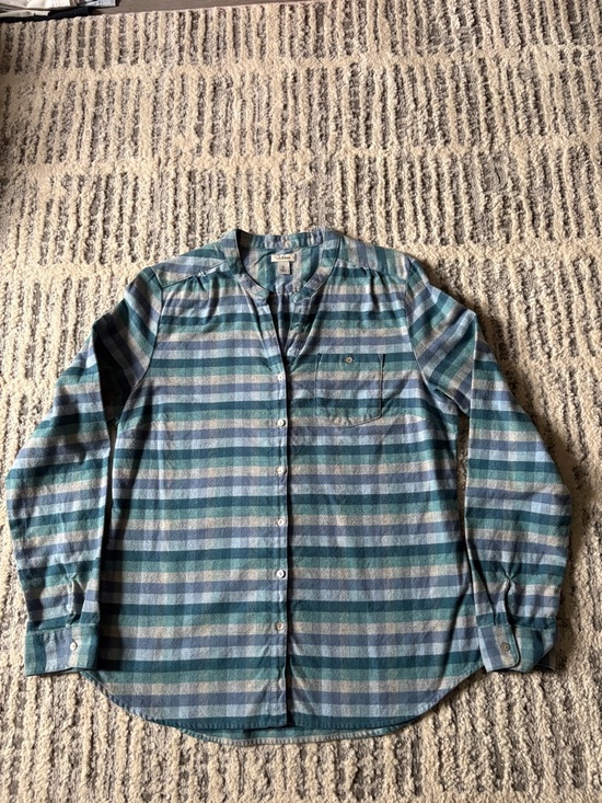 L.L. Bean Tops - Women’s L.L. Bean Teal and Navy Plaid Button-Down Shirt-Medium